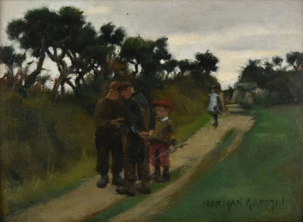 Bambini della Cornovaglia su un sentiero